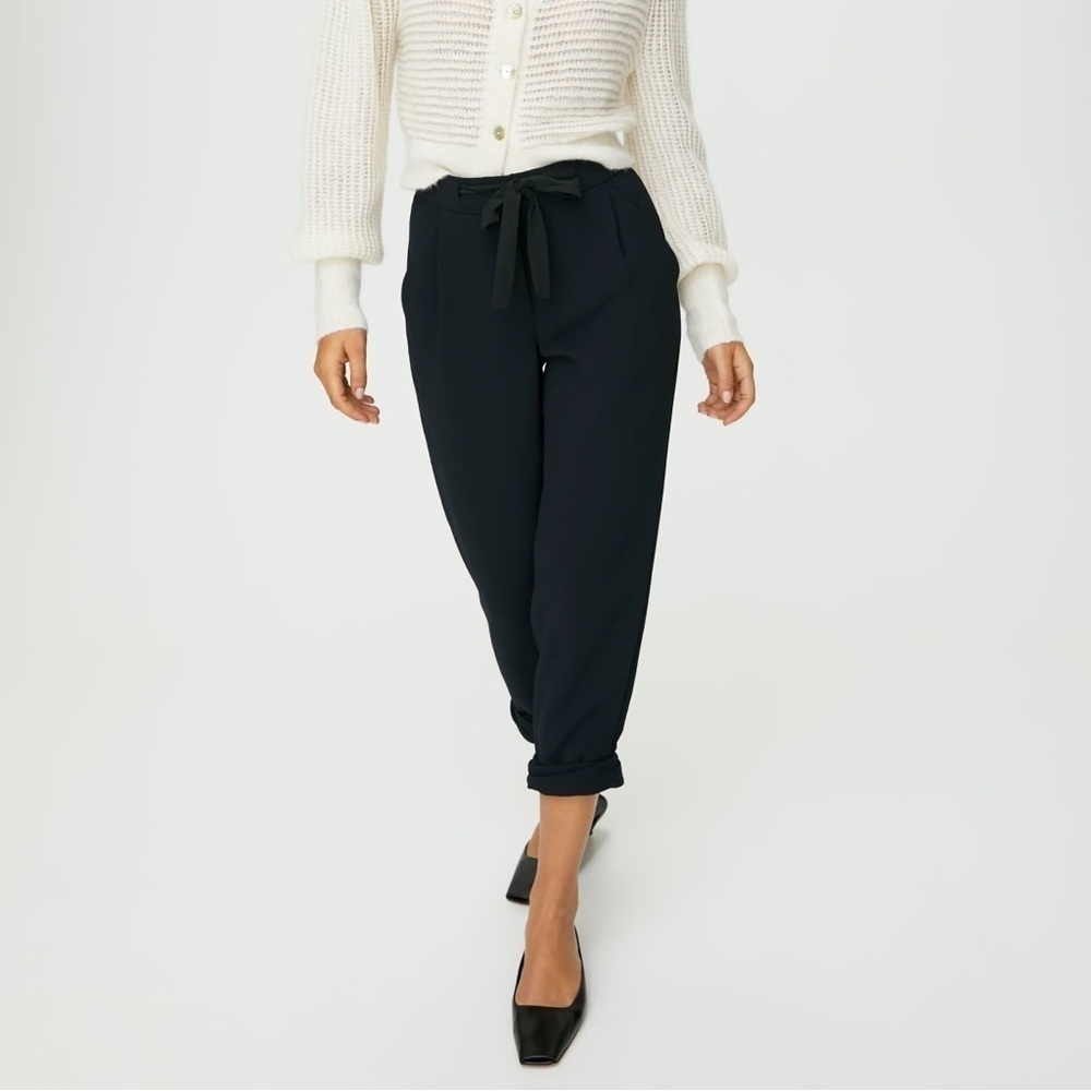 Aritzia Wilfred Allant Pant Black Cropped Dress Pants Office Size 0